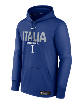 Мужское худи Italy National Baseball Team 2026 World Baseball Classic Authentic Collection Nike Therma Pullover Hoodie