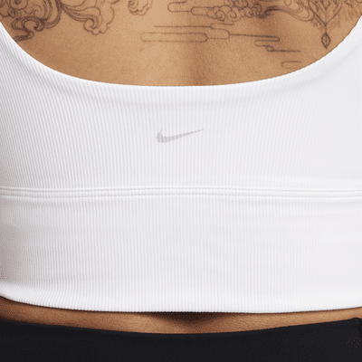 Bra deportivo de baja sujeción de talle largo sin almohadillas para mujer Nike Zenvy Rib