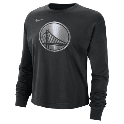 Golden State Warriors Courtside Women's Nike NBA Shine Boxy Long-Sleeve T-Shirt