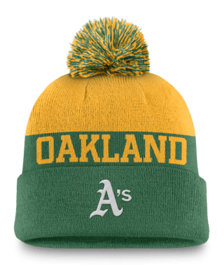 Мужские  Oakland Athletics Rewind Peak Nike MLB Cuffed Pom Beanie