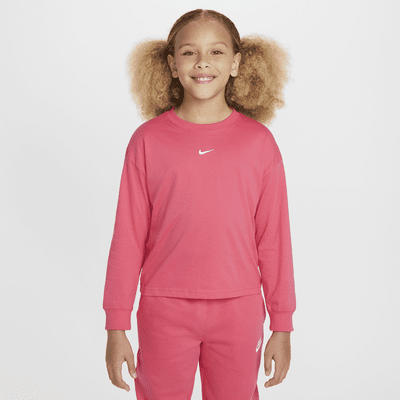 Playera de manga larga para niña talla grande Nike Sportswear Essential