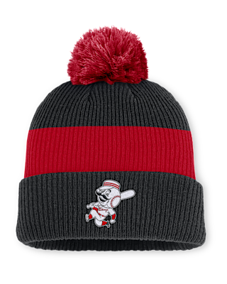 Мужские  Cincinnati Reds Cooperstown Peak Nike MLB Cuffed Pom Beanie