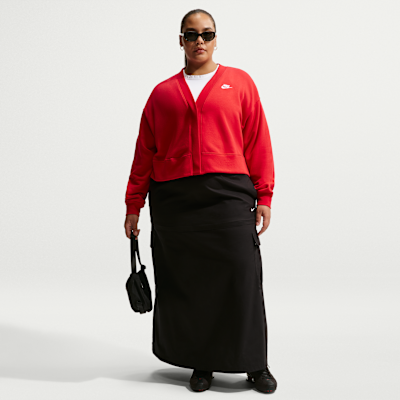 Cárdigan holgado Nike Sportswear para mujer Club Fleece (talla grande)