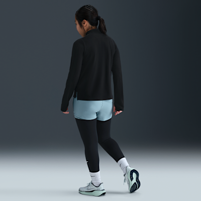 Nike Dri-FIT langermet overdel med halv glidelås til store barn (jente) (utvidet størrelse)