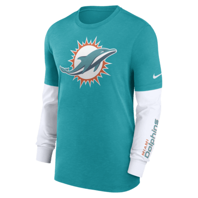 Nike Men's Miami Dolphins Sideline Player Long Sleeve T-Shirt - Green - S Each