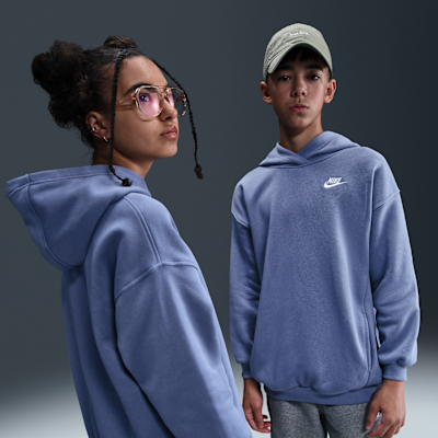 Huvtröja Nike Sportswear Club Fleece i oversize-modell för ungdom