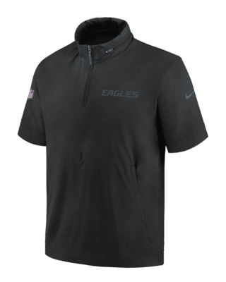 Мужская куртка Philadelphia Eagles Sideline Coach Nike NFL 1/2-Zip Short-Sleeve Hooded