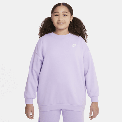 Nike Sportswear Club Fleece Big Kids' (Girls') Oversized Sweatshirt (Extended Size)