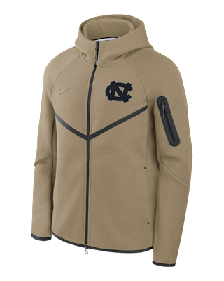 Мужская куртка North Carolina Tech Fleece Windrunner Jordan Brand College Full-Zip Hooded для бега
