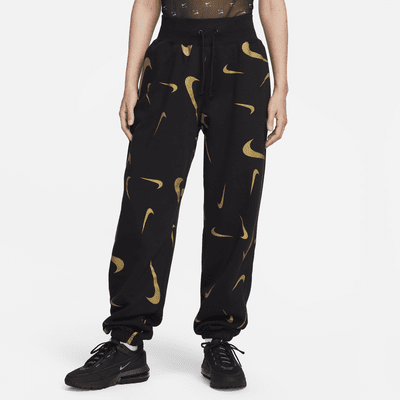 Joggers de tejido Fleece con estampado de tiro alto para mujer Nike Sportswear