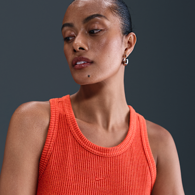 Vestido de tirantes con diseño tipo waffle para mujer Nike Sportswear Chill Knit