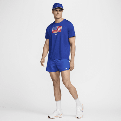 Kortärmad löpartröja Nike Dri-FIT USA Miler för män