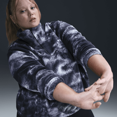 Nike One Women's Therma-FIT Oversized 1/2-Zip Fleece Printed Top (Plus Size)