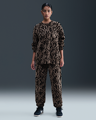 Женские  Nike Sportswear Phoenix Fleece High-Waisted Oversized Printed Sweatpants