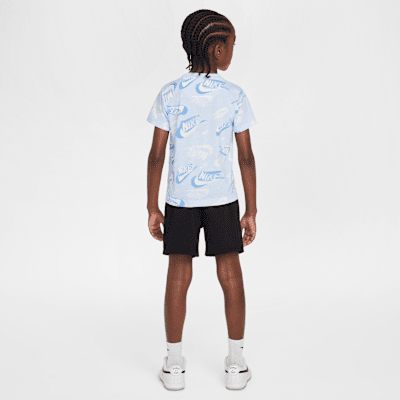 Nike Sportswear Little Kids' On the Move Printed Tee and French Terry Shorts Set