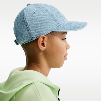 Ostrukturerad keps i denim Nike Club för barn