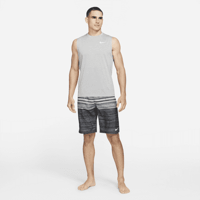 Camiseta Hydroguard de natación sin mangas de tela jaspeada para hombre Nike