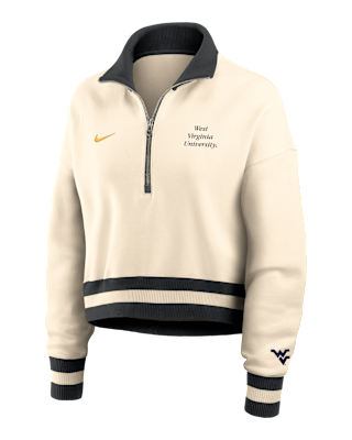 Женские  West Virginia Legacy Nike College Cropped 1/4-Zip Crew