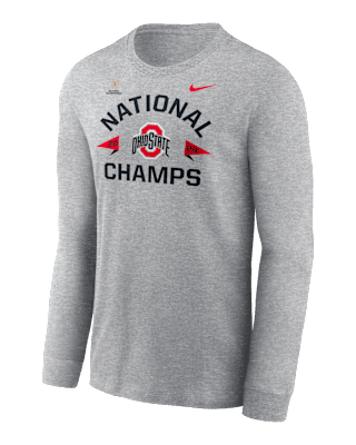 Мужская футболка Ohio State Buckeyes 2024 College Football Playoff National Champions Nike College Long-Sleeve для футбола