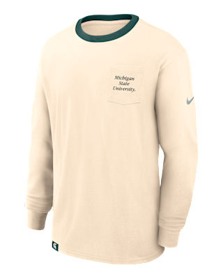 Мужская футболка Michigan State Athletic Prep Max90 Pocket Logo Nike College Long-Sleeve