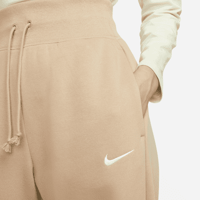 Nike WMNS Phoenix Fleece High-Waisted Wide-Leg Sweatpants Brown