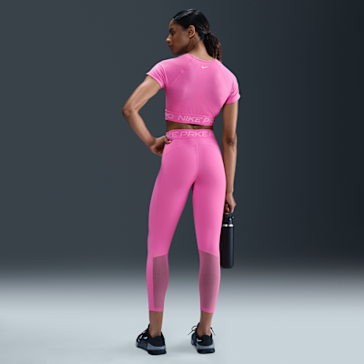Nike Pro Women's Mid-Rise 7/8 Mesh-Panel Graphic Leggings