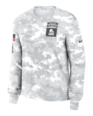 Женская футболка Cleveland Browns Salute to Service Edge Lockup Nike Dri-FIT NFL Long-Sleeve