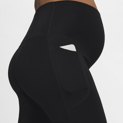 Nike (M) One Dri-FIT Bike Shorts (ca. 20 cm) mit hohem Bund und Taschen für Damen (Schwangere und Mütter)