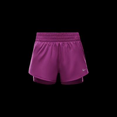 Nike One Dri-FIT 2-i-1 dameshorts med mellomhøyt (8 cm)