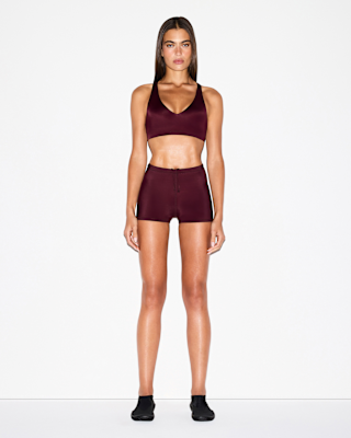 Nike X Skims Shine Mid-Rise 2" Boyshorts With Drawcord Currant