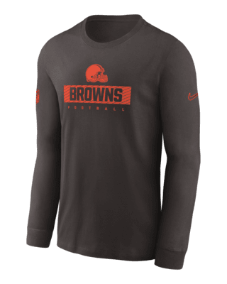 Мужская футболка Cleveland Browns Sideline Team Issue Nike Dri-FIT NFL Long-Sleeve