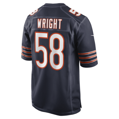 Jersey de fútbol americano Nike de la NFL Game para hombre Darnell Wright Chicago Bears