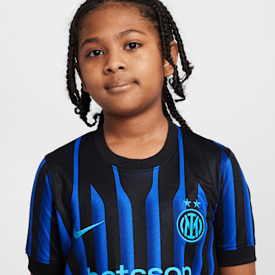 Inter de Milán local 2025/26 Stadium Jersey de fútbol Nike Dri-FIT Replica para niños talla grande