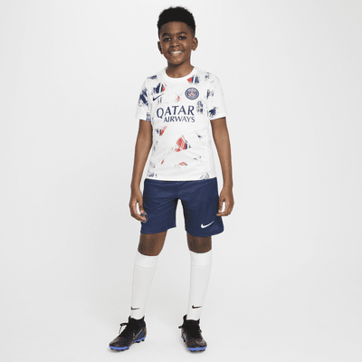 Camisola de futebol de manga curta do equipamento de aquecimento Nike Dri-FIT do equipamento principal Academy Pro Paris Saint-Germain Júnior