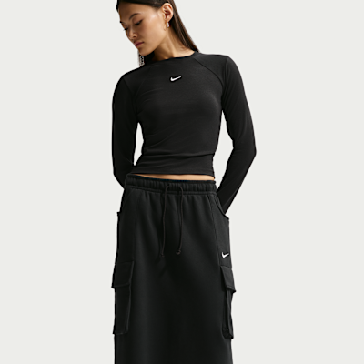 Falda midi cargo para mujer Nike Sportswear Phoenix Fleece