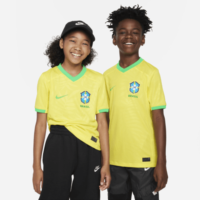 Brazil 2023 Stadium Home Older Kids' Nike Dri-FIT Football Shirt. Nike UK