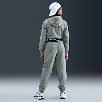 Sudadera con gorro Dri-FIT de cierre completo para niña talla grande Nike Pro Fleece