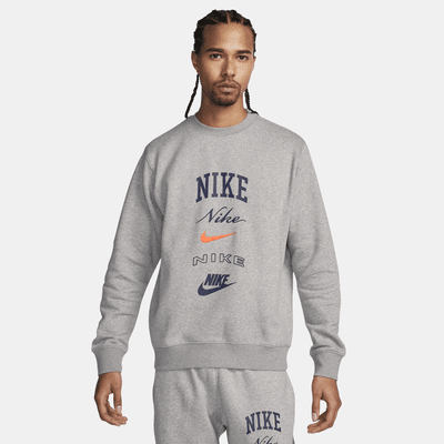 Nike Club Fleece Men's Long-Sleeve Crew-Neck Sweatshirt