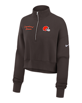 Женские  Cleveland Browns Phoenix Nike NFL Cropped 1/4-Zip Crew