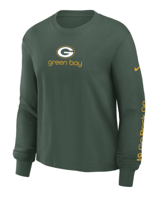 Женская футболка Green Bay Packers Boxy Nike NFL Long-Sleeve