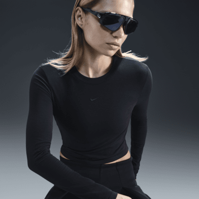 Crop top ajusté à manches longues Nike Sportswear Chill Knit pour femme