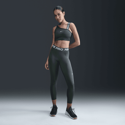 Nike Pro Women's Mid-Rise Crop Mesh Panel Leggings