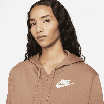 Sudadera con capucha de cierre completo de tejido Fleece para mujer Nike Sportswear