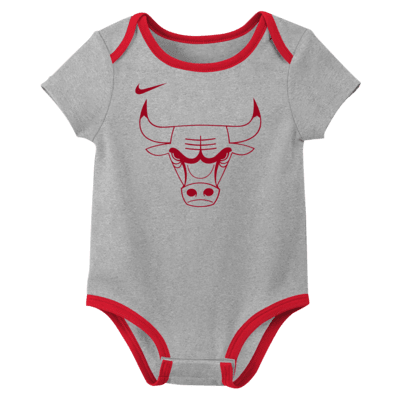 Chicago Bulls Baby Nike NBA 3-Pack Bodysuit Set