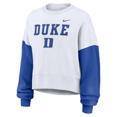 Sudadera de cuello redondo sin cierre universitaria Nike para mujer Duke Blue Devils Primetime