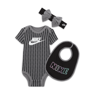 Nike Baby Swoosh Stripe 3-Piece Bodysuit Set