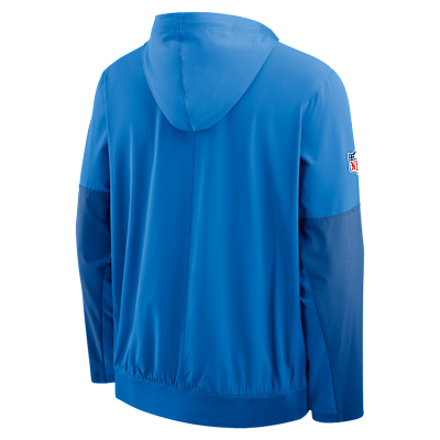 Chamarra Nike de la NFL de medio cierre con gorro para hombre Detroit Lions Well Rounded Anorak