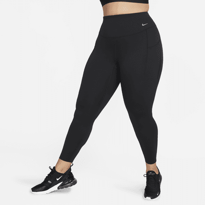 Leggings de largo completo y cintura alta de media sujeción para mujer Nike Universa con bolsillos (talla grande)