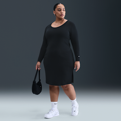Nike Sportswear Chill Knit Women's Tight Long-Sleeve Midi Mini-Rib Dress (Plus Size)