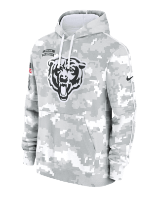 Мужское худи Chicago Bears Salute to Service Primary Edge Club Nike NFL Pullover Hoodie